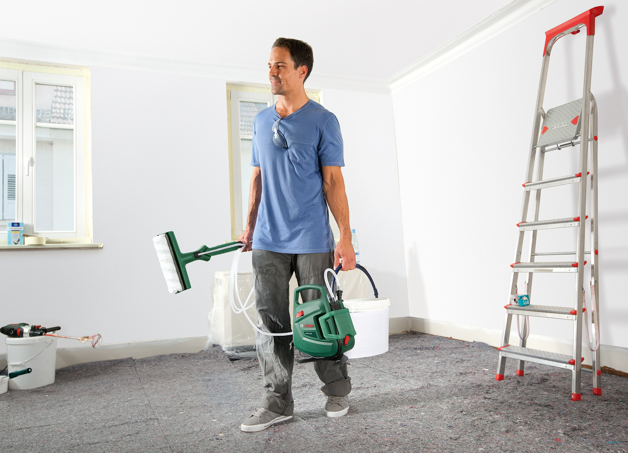 Electric Paint Roller And Fine Spray System From Bosch Apply Paint